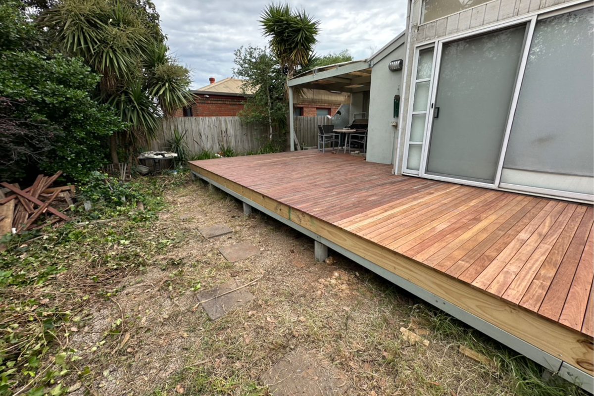 Rebuilt timber deck across the back of a Lara home, finished by JFM