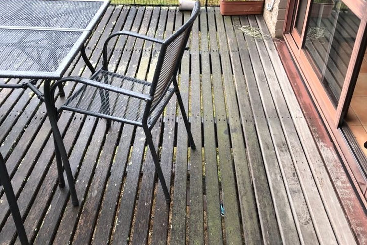 Grey, weathered deck boards in Steiglitz before JFM replaced them