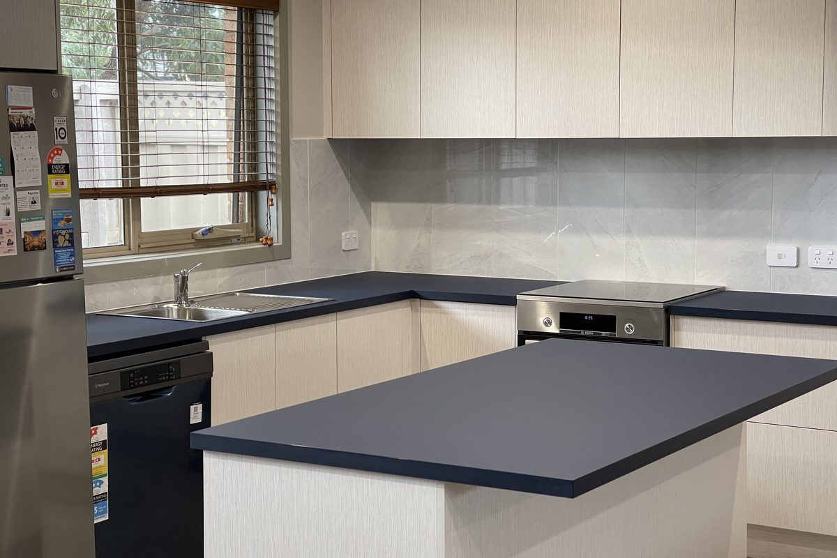 New kitchen with island bench after the dividing wall came out, Bannockburn