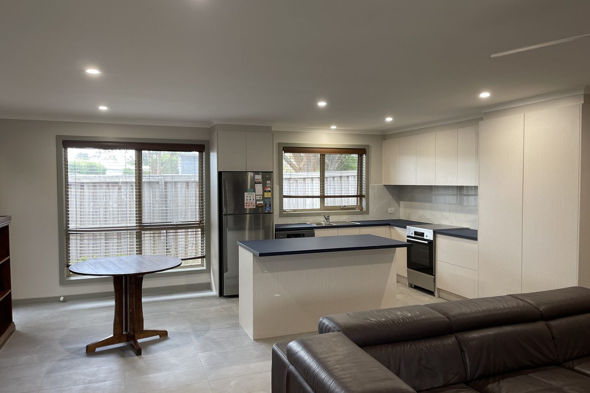 Open kitchen and living room in Bannockburn after JFM took out the dividing wall